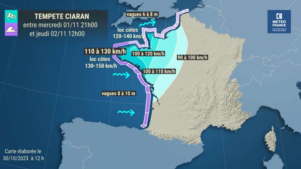 Actualité Météo : Tempête Ciaran : une bombe météorologique sur le nord dès  mercredi - METEO CONSULT - Prévisions METEO DETAILLEES à 15 jours - METEO  CONSULT